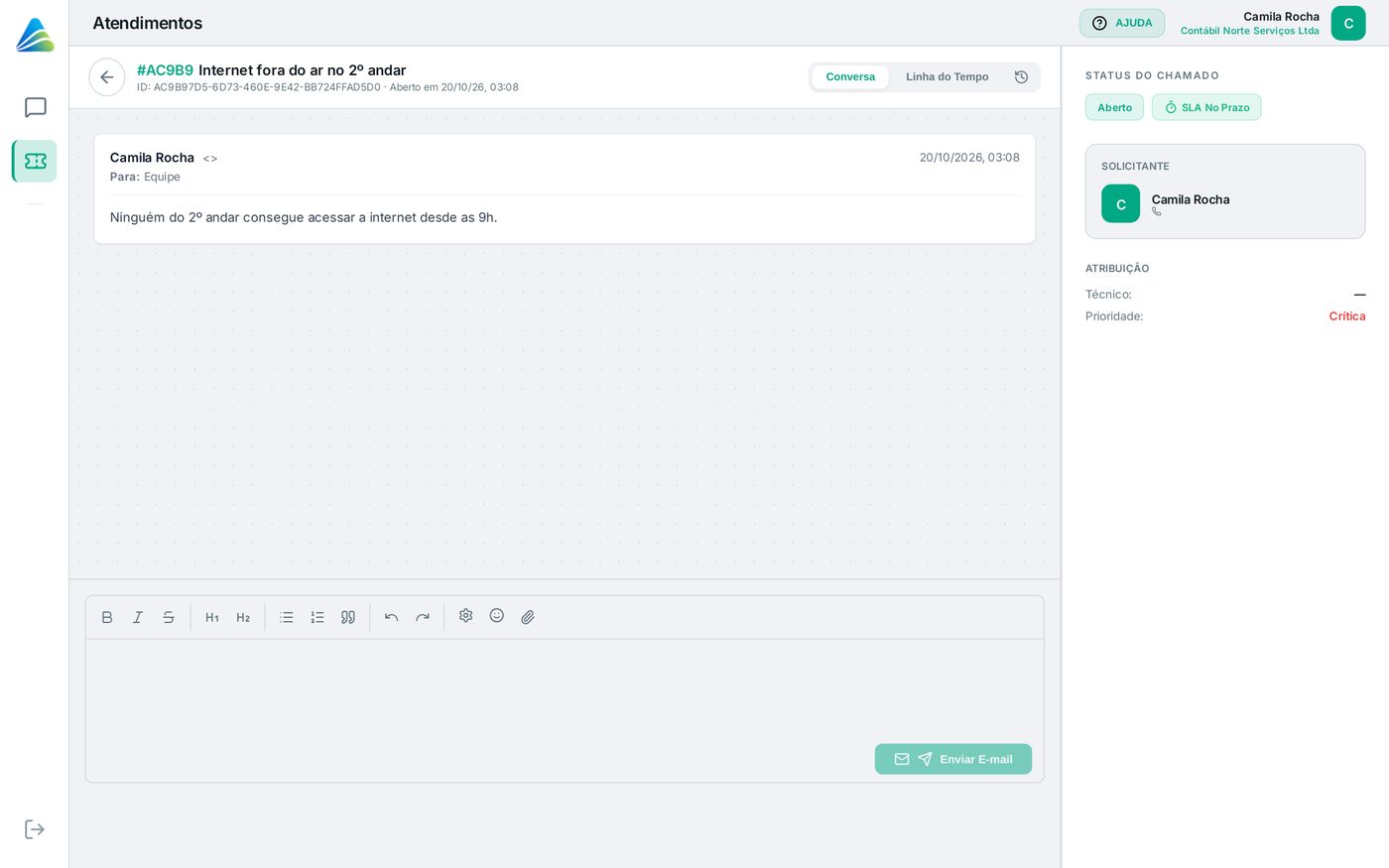 Tela do AltDesk: Acompanhar e responder